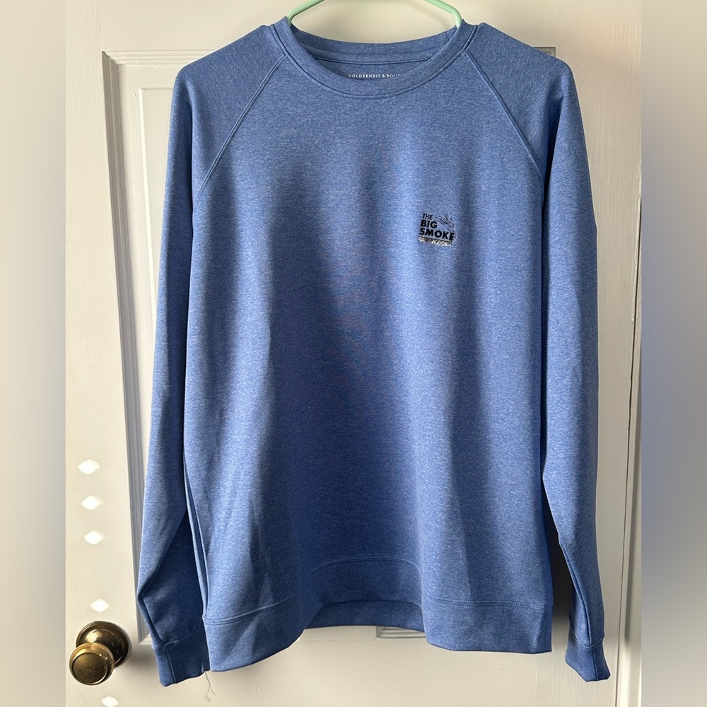 Holderness & Bourne Blue Men's Crew Pullover